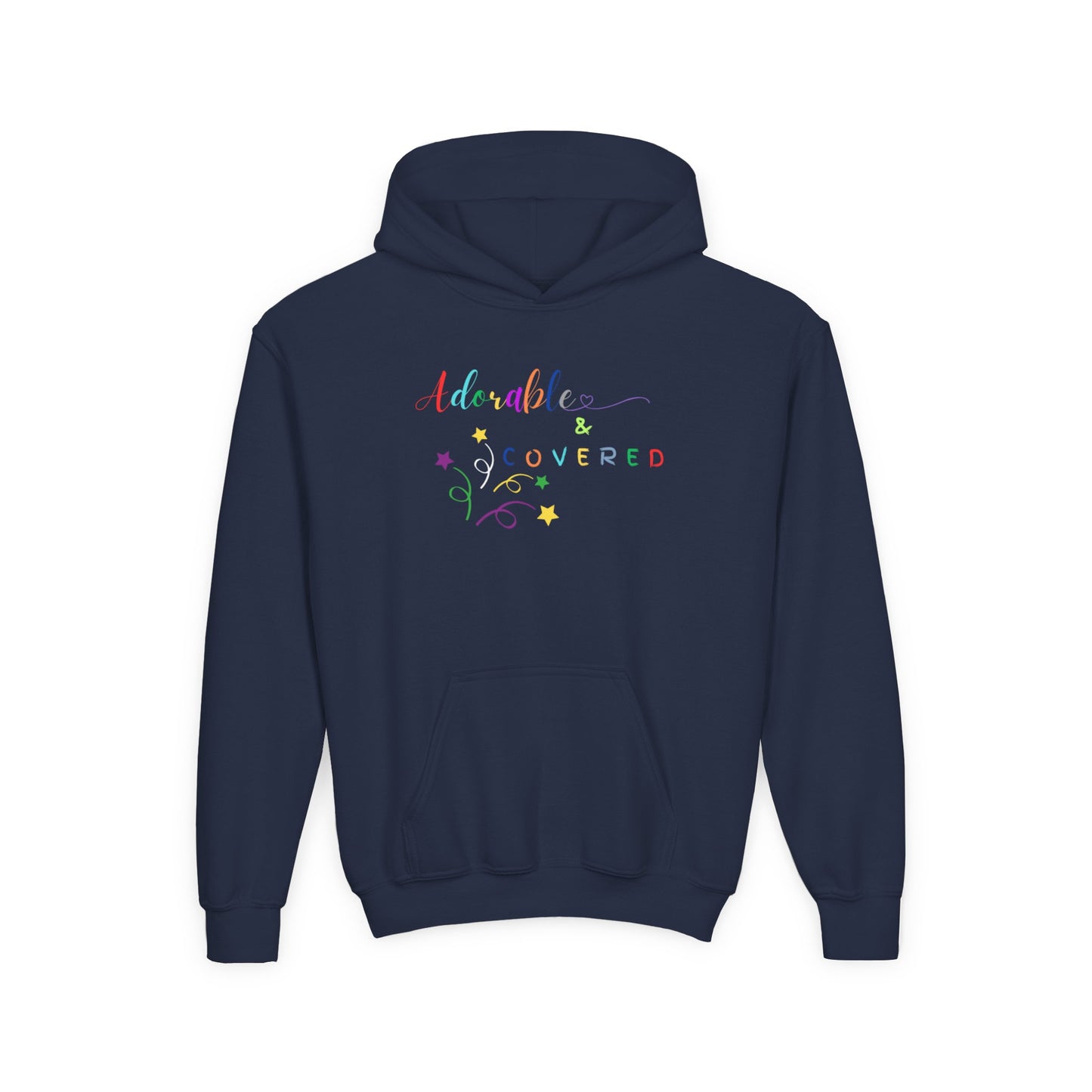 Colorful 'Adorable & Covered' Youth Hoodie