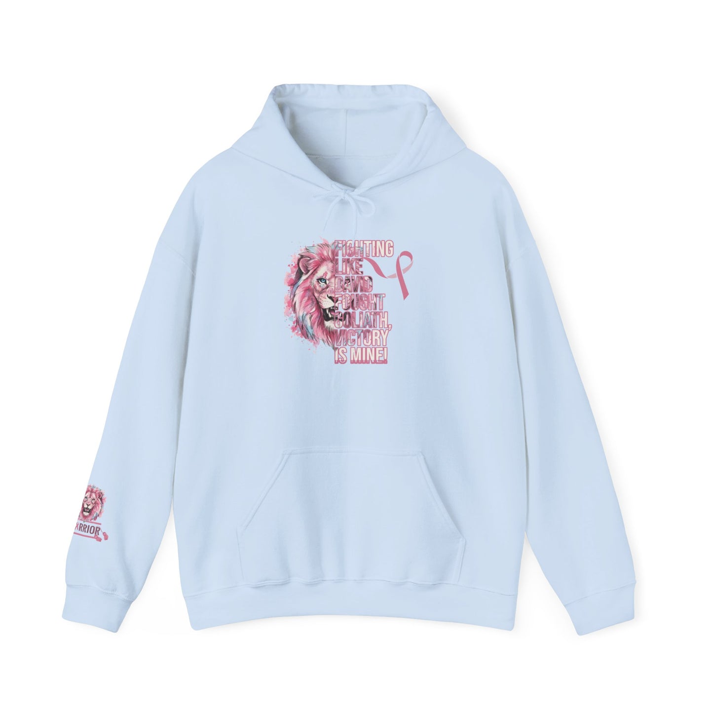 Breast Cancer Warrior Hoodie — Pink Lion Support Hoodie with 'Warrior' Design