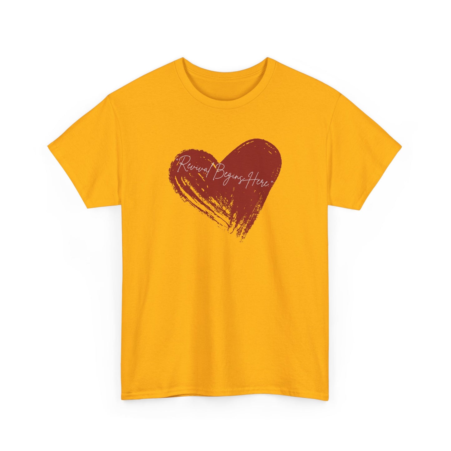 REVIVAL BEGINS HERE  Unisex Heavy Cotton Tee – Perfect for Love Celebrations