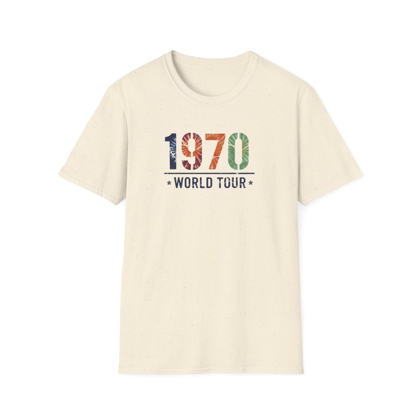 1970 World Tour T-Shirt — Retro Floral Vintage Concert Tee
