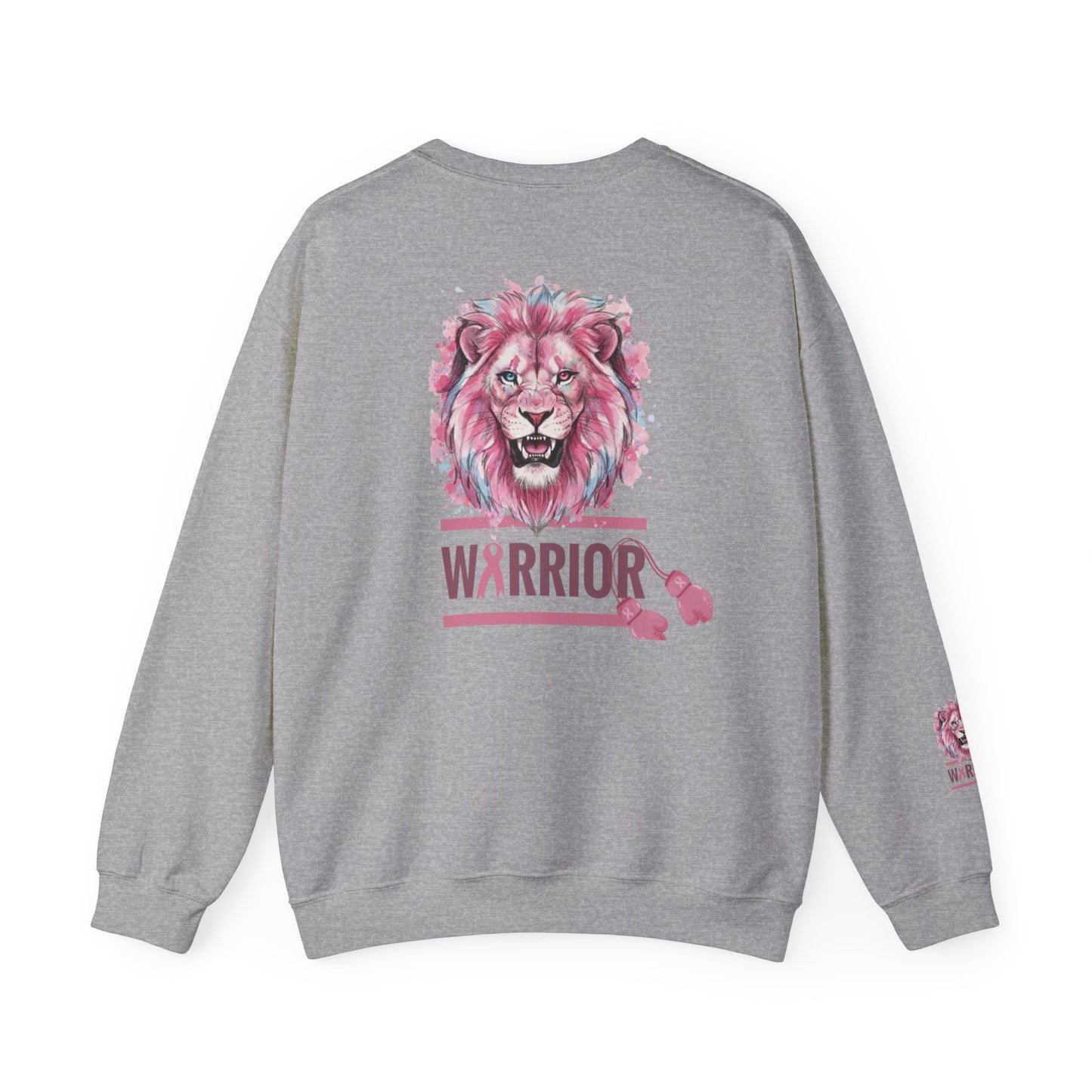 Breast Cancer Warrior Sweatshirt — Pink Lion Ribbon Crewneck