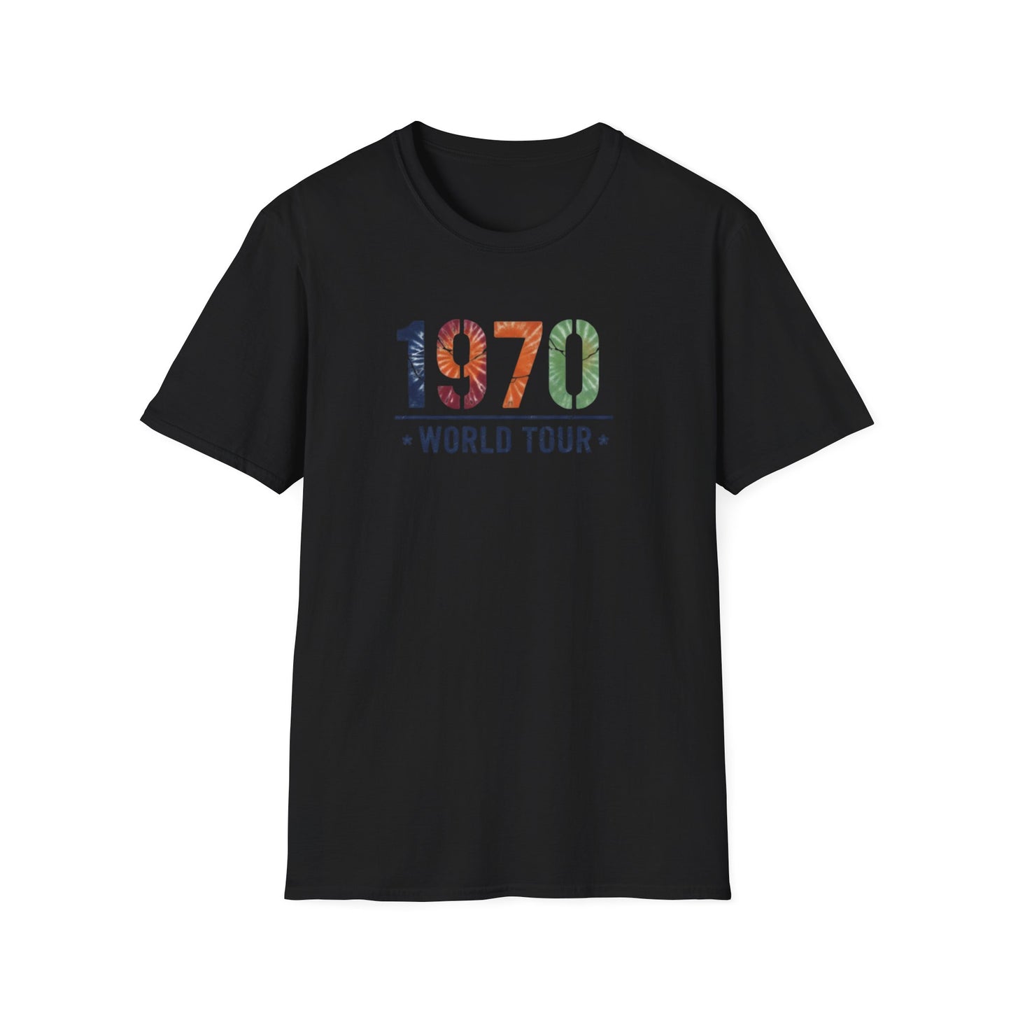 1970 World Tour T-Shirt — Retro Floral Vintage Concert Tee