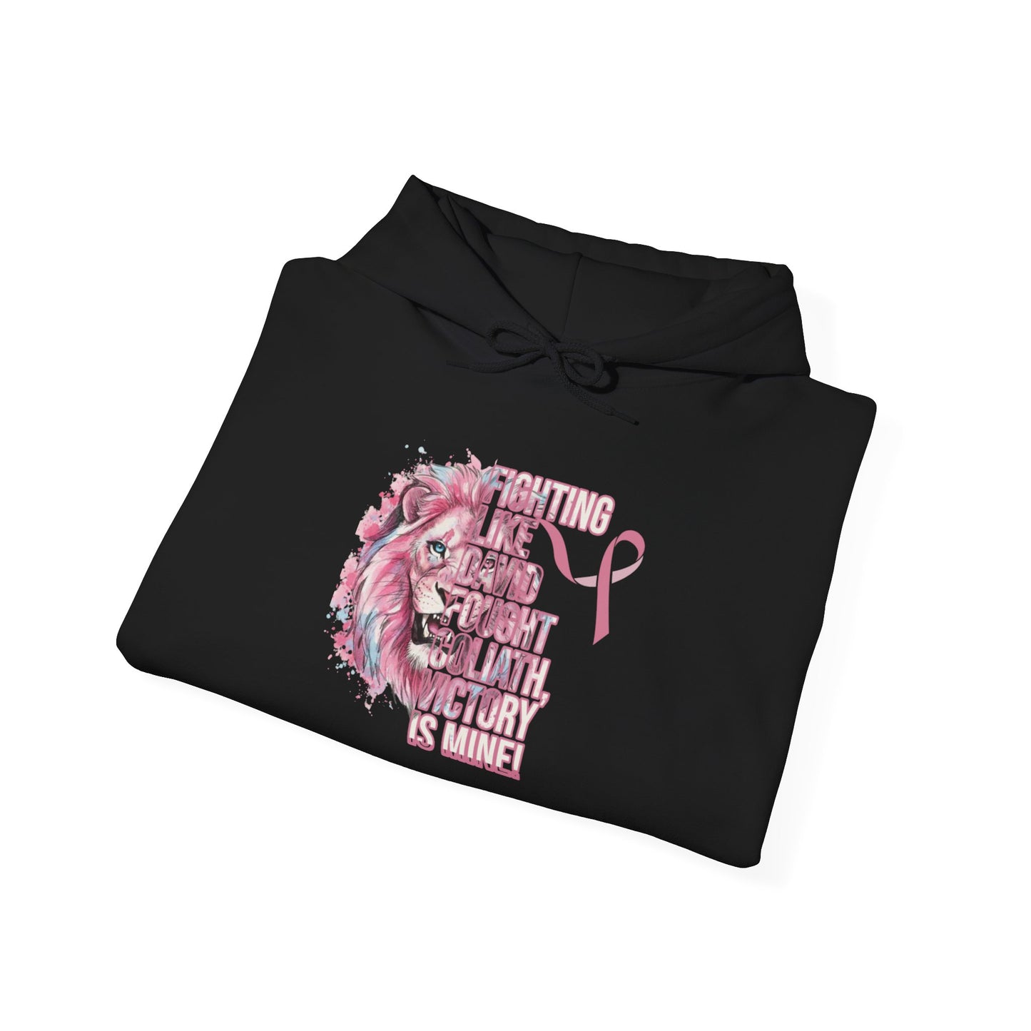Breast Cancer Warrior Hoodie — Pink Lion Support Hoodie with 'Warrior' Design
