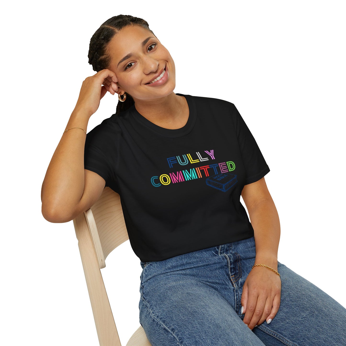 MULTICOLOR FULLY COMMITTED Unisex Softstyle T-Shirt