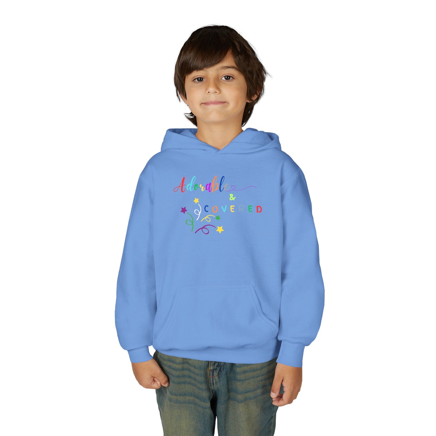 Colorful 'Adorable & Covered' Youth Hoodie