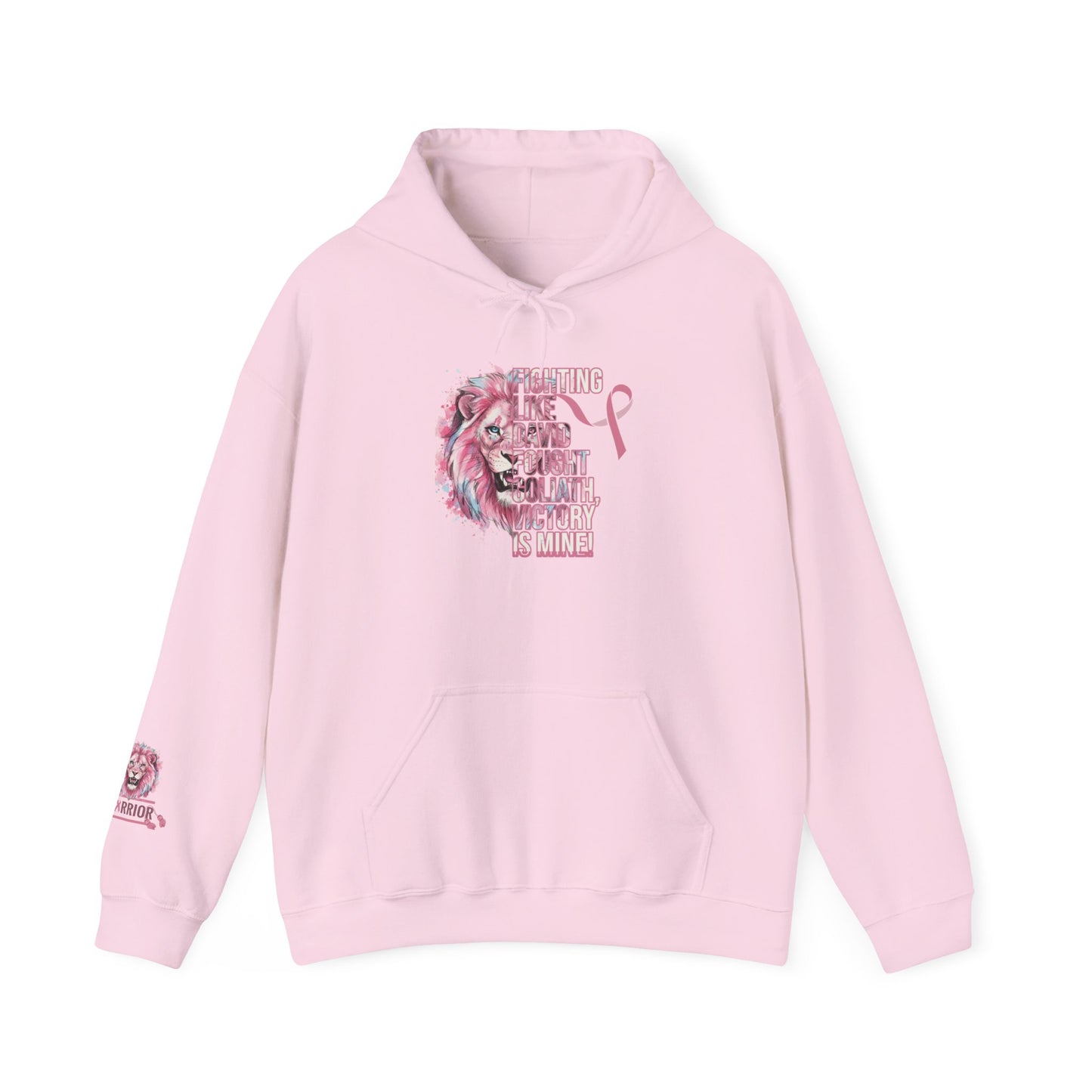 Breast Cancer Warrior Hoodie — Pink Lion Support Hoodie with 'Warrior' Design