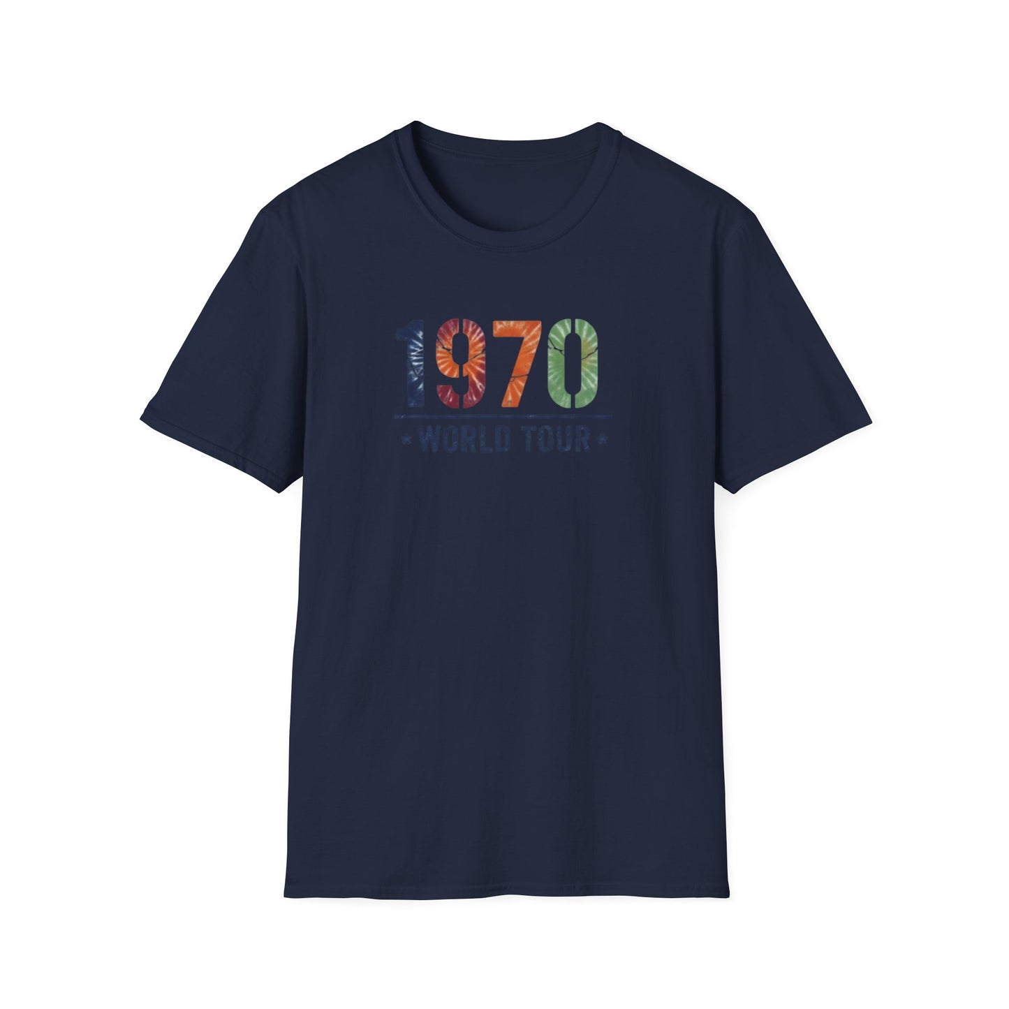 1970 World Tour T-Shirt — Retro Floral Vintage Concert Tee