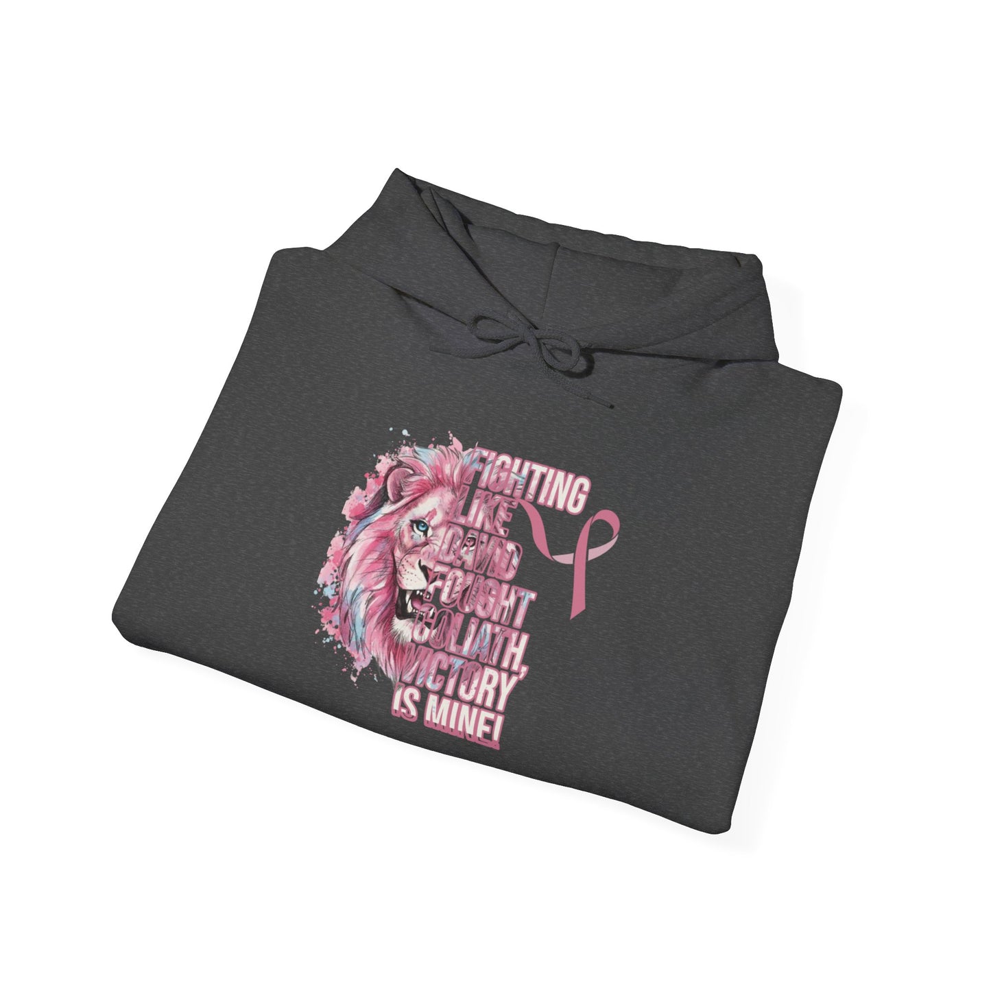 Breast Cancer Warrior Hoodie — Pink Lion Support Hoodie with 'Warrior' Design