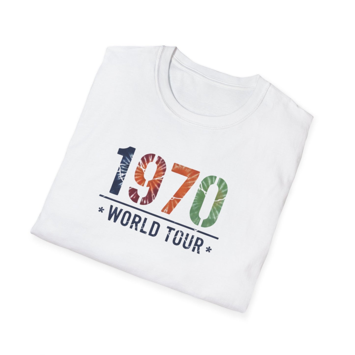 1970 World Tour T-Shirt — Retro Floral Vintage Concert Tee
