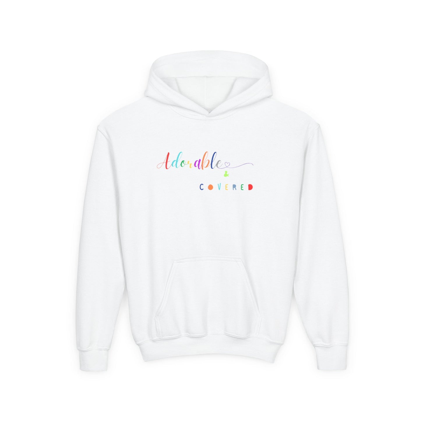 Colorful Youth Hooded Sweatshirt - "Adorable & Covered"