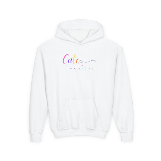 Cute and Covered Hoodie for Kids - Youth Heavy Blend Sweatshirt with Colorful Design