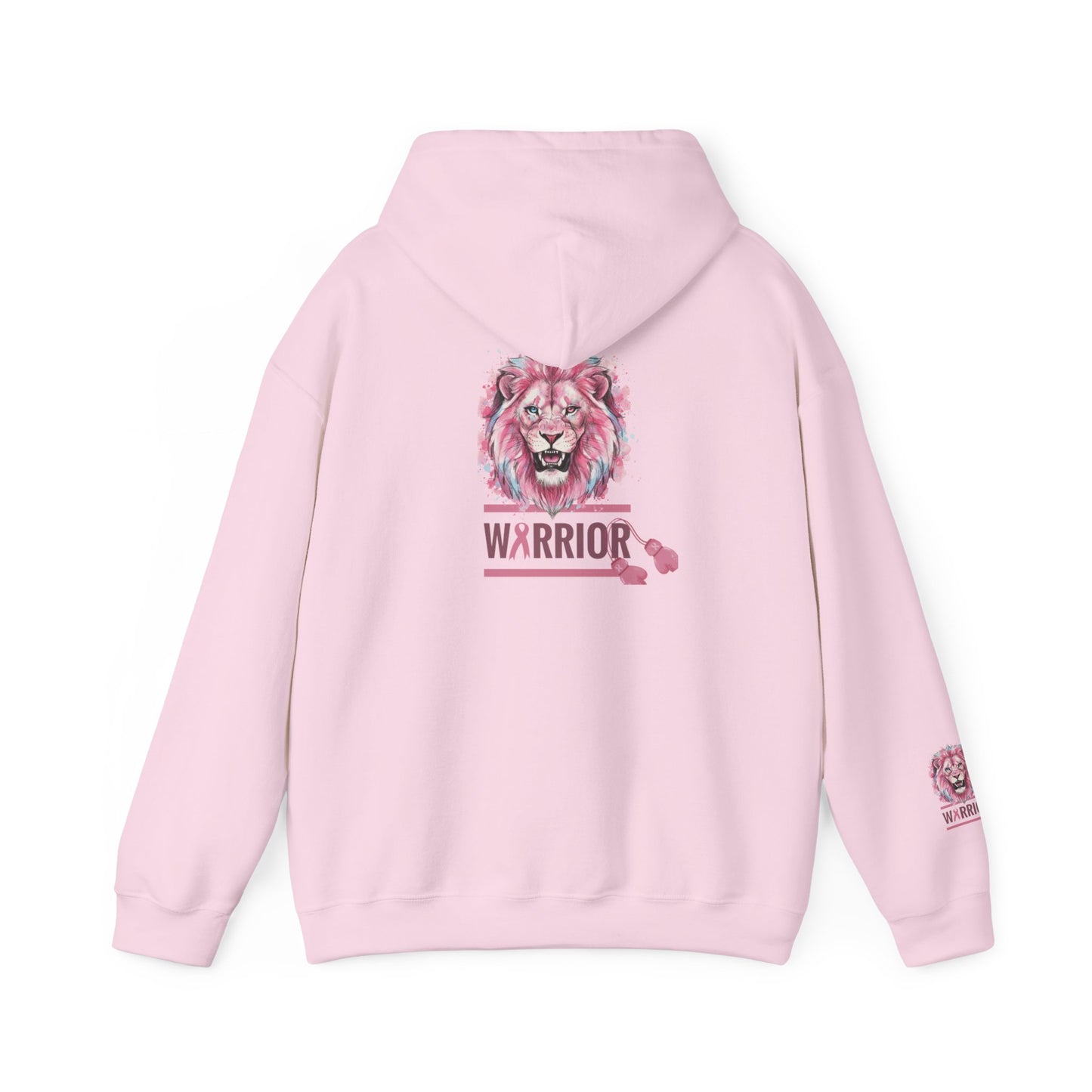 Breast Cancer Warrior Hoodie — Pink Lion Support Hoodie with 'Warrior' Design