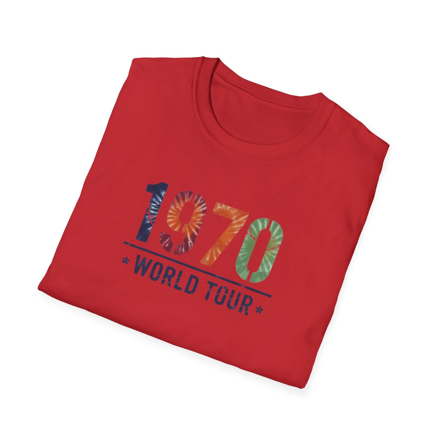 1970 World Tour T-Shirt — Retro Floral Vintage Concert Tee