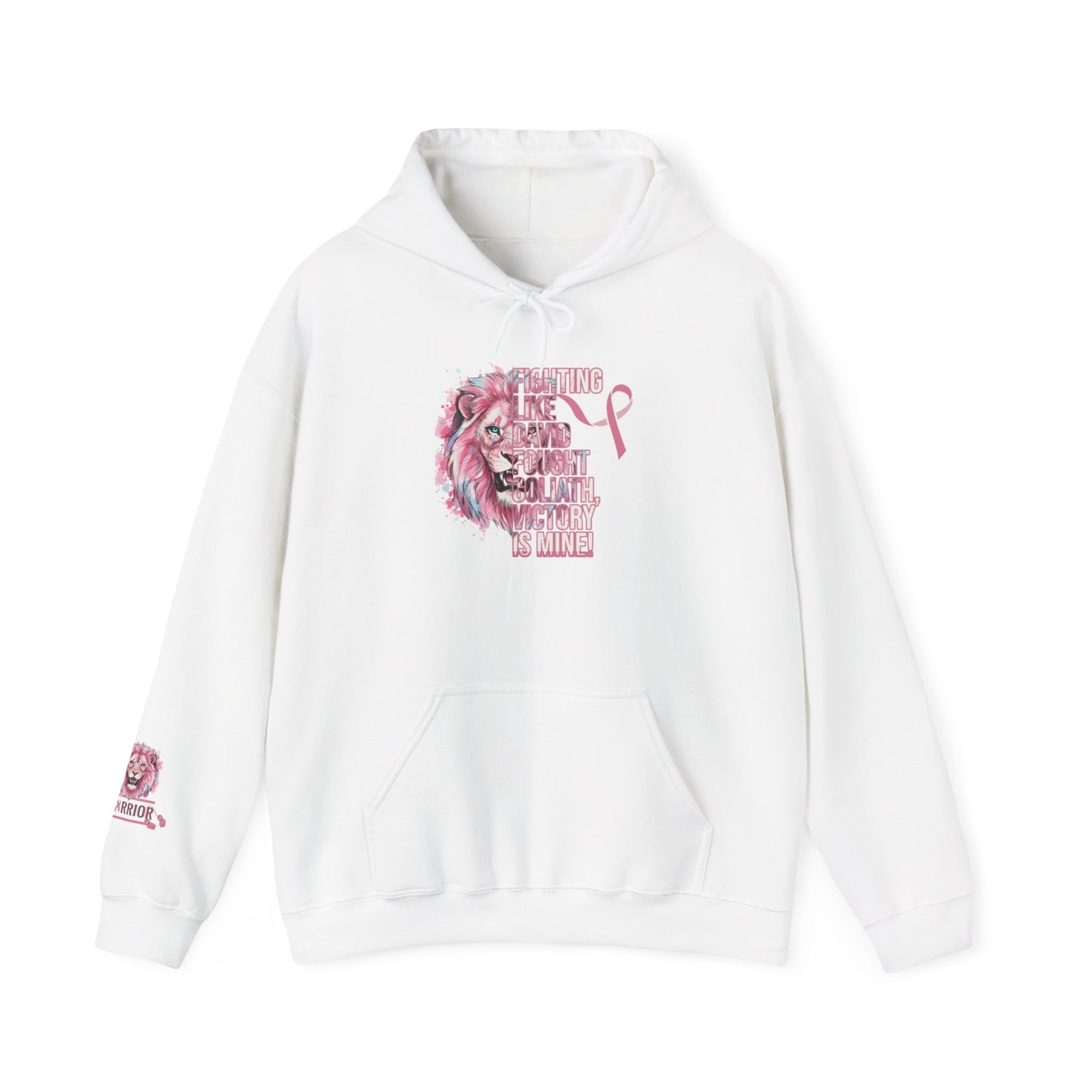 Breast Cancer Warrior Hoodie — Pink Lion Support Hoodie with 'Warrior' Design
