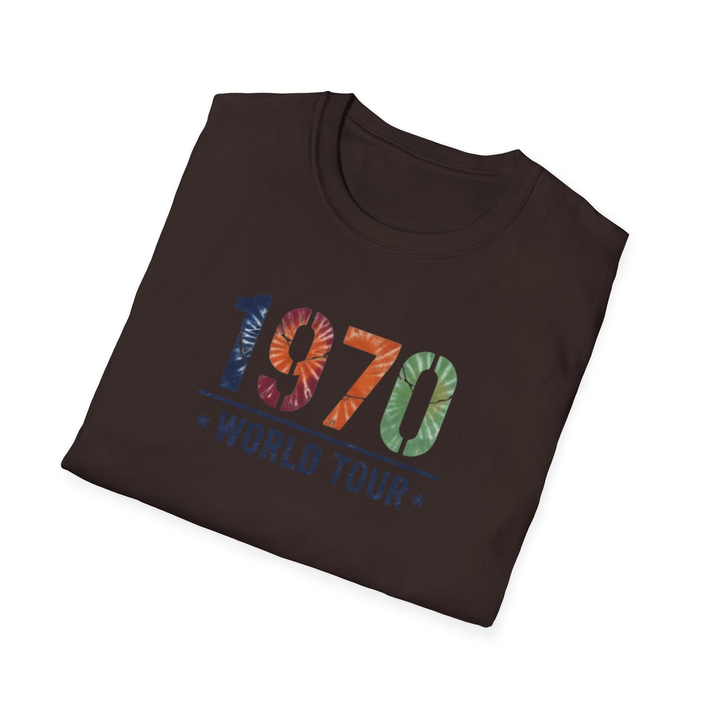 1970 World Tour T-Shirt — Retro Floral Vintage Concert Tee
