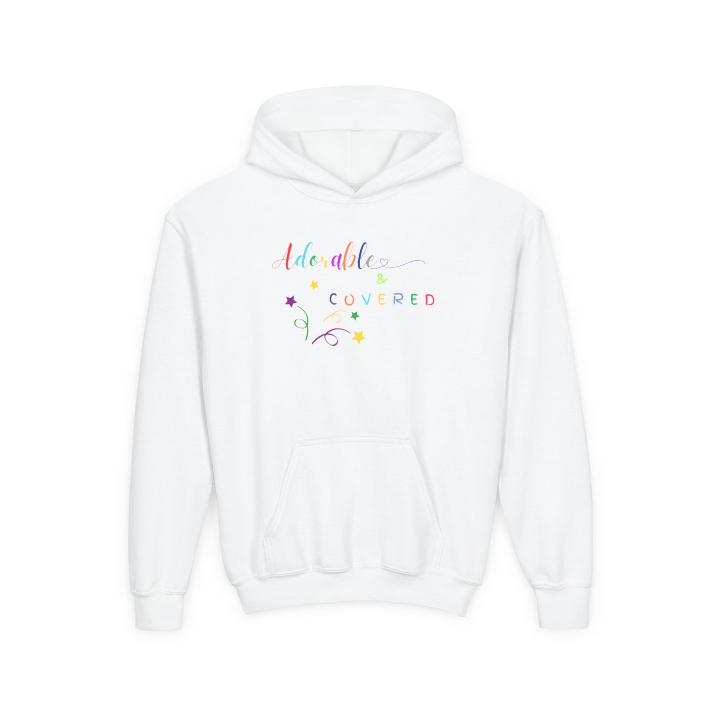 Colorful 'Adorable & Covered' Youth Hoodie
