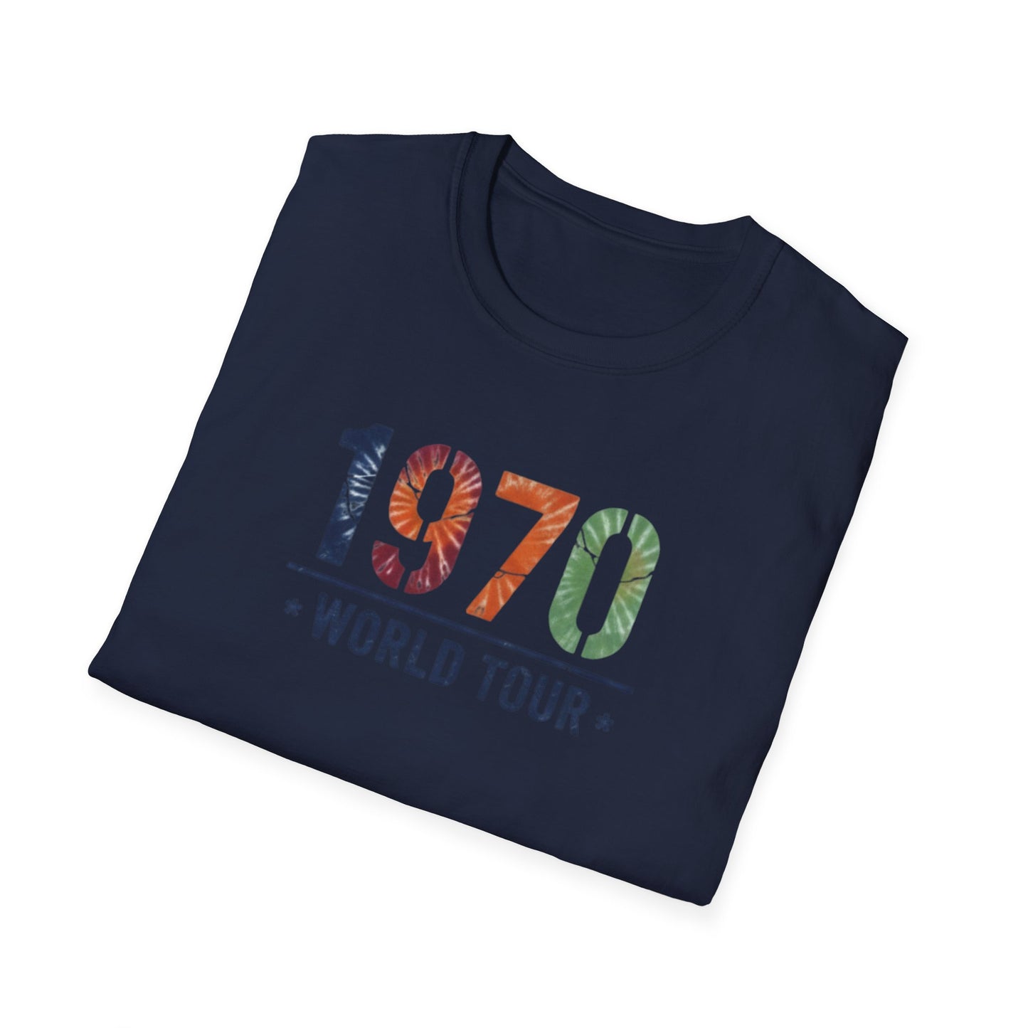 1970 World Tour T-Shirt — Retro Floral Vintage Concert Tee