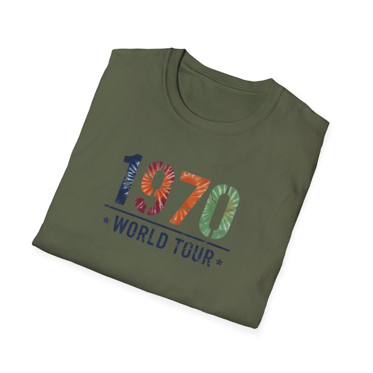 1970 World Tour T-Shirt — Retro Floral Vintage Concert Tee