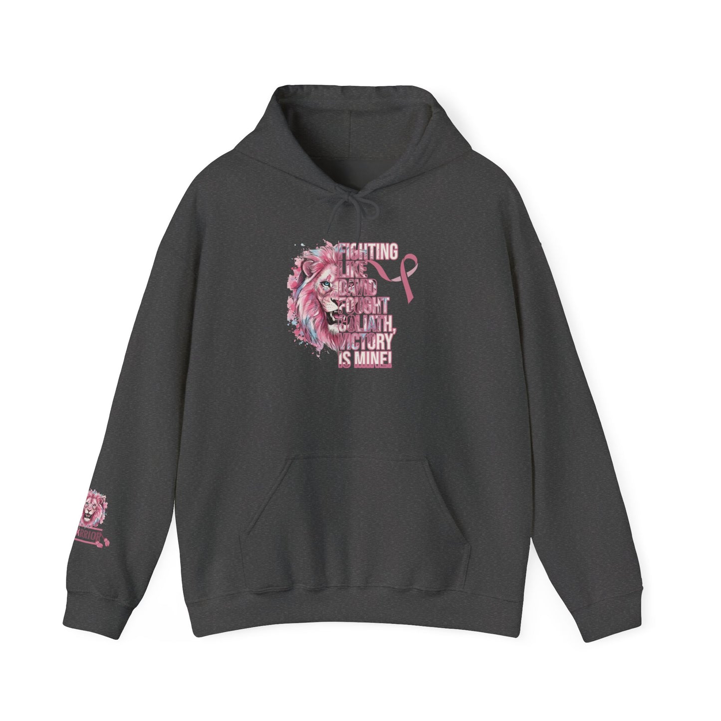 Breast Cancer Warrior Hoodie — Pink Lion Support Hoodie with 'Warrior' Design