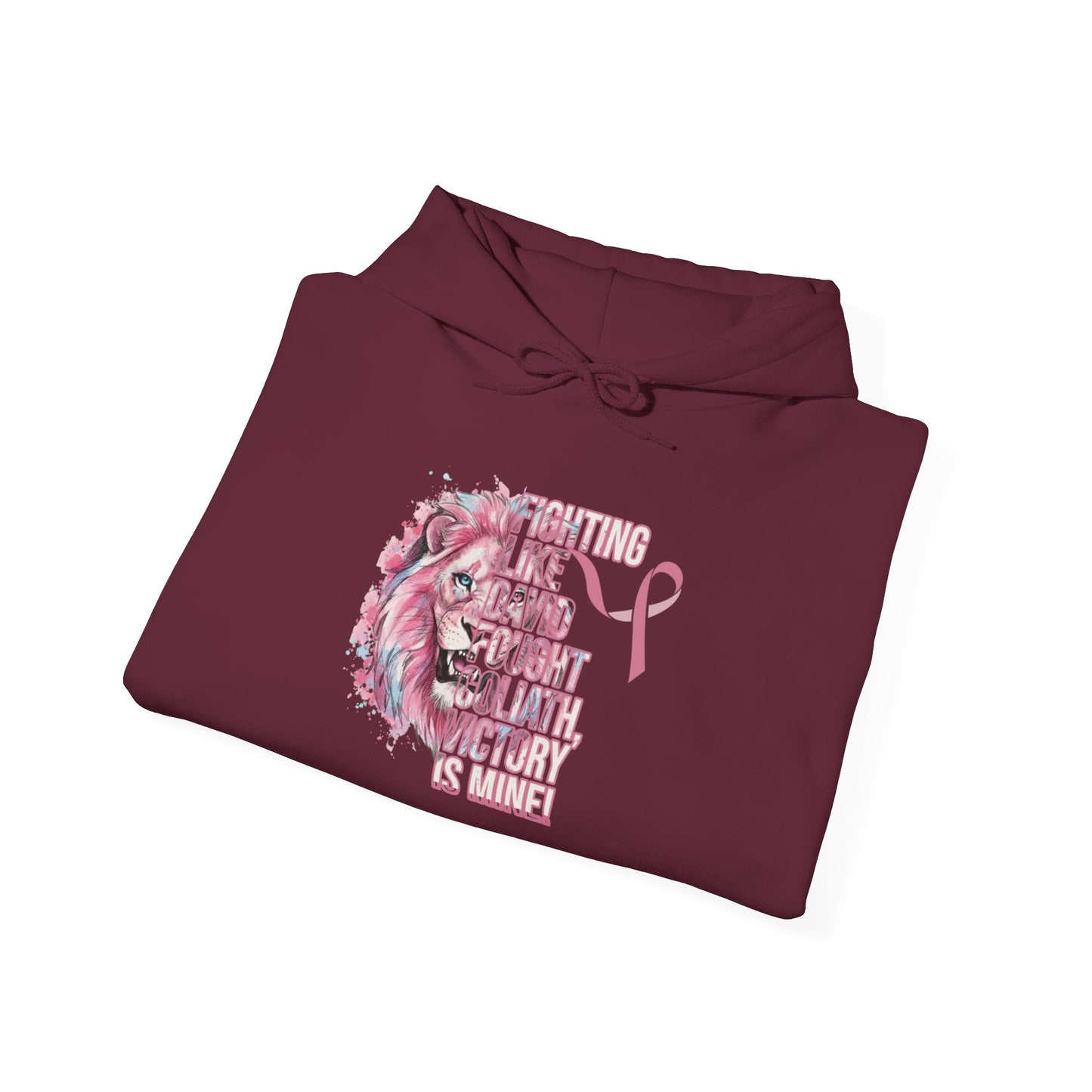 Breast Cancer Warrior Hoodie — Pink Lion Support Hoodie with 'Warrior' Design