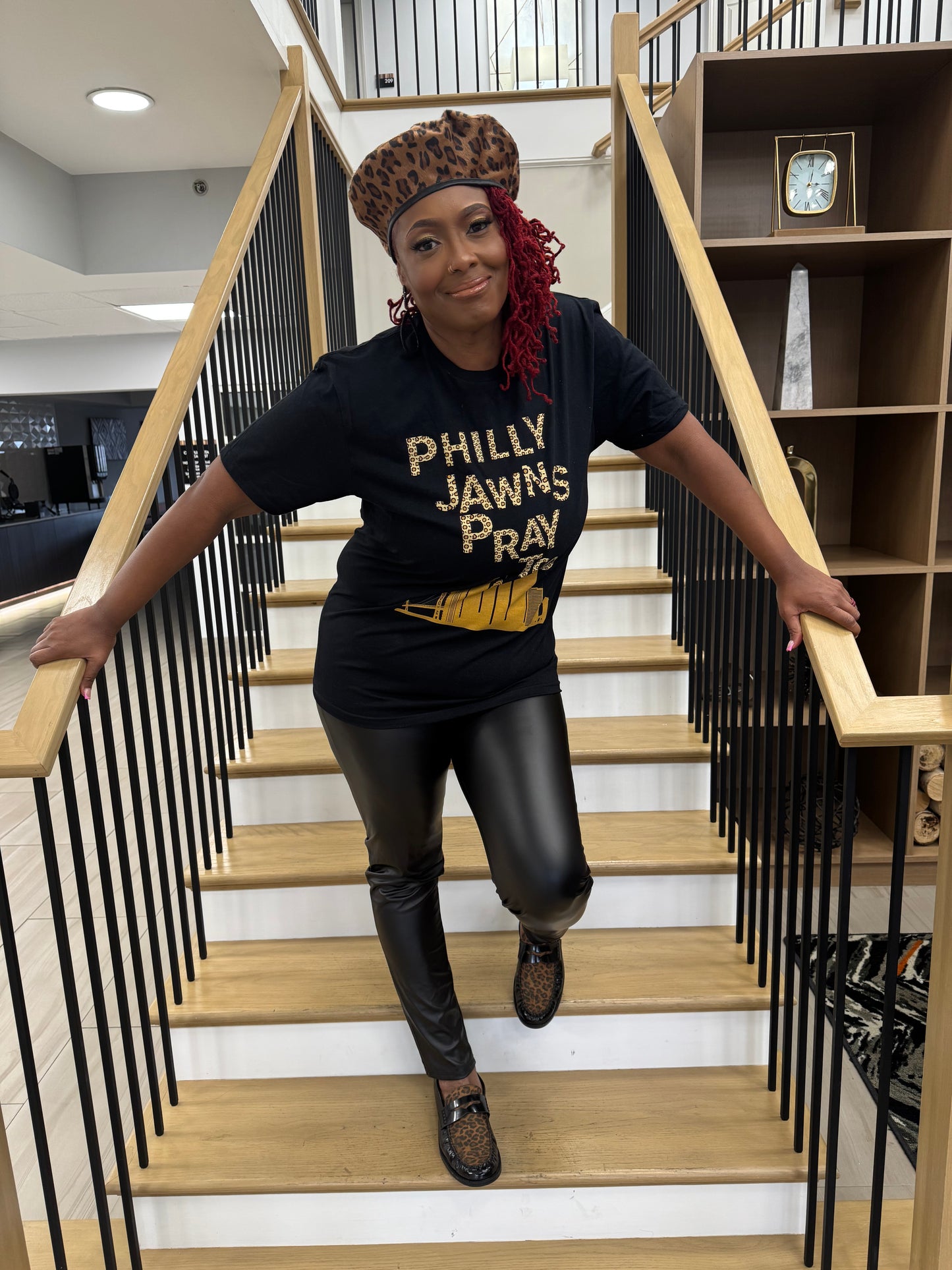 LEOPARD PRINT PHILLY JAWNS PRAY TOO Unisex Softstyle T-Shirt